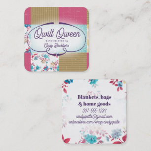 Quilter Steppblock Gewebe aus Quilt Blumengeflecht Quadratische Visitenkarte