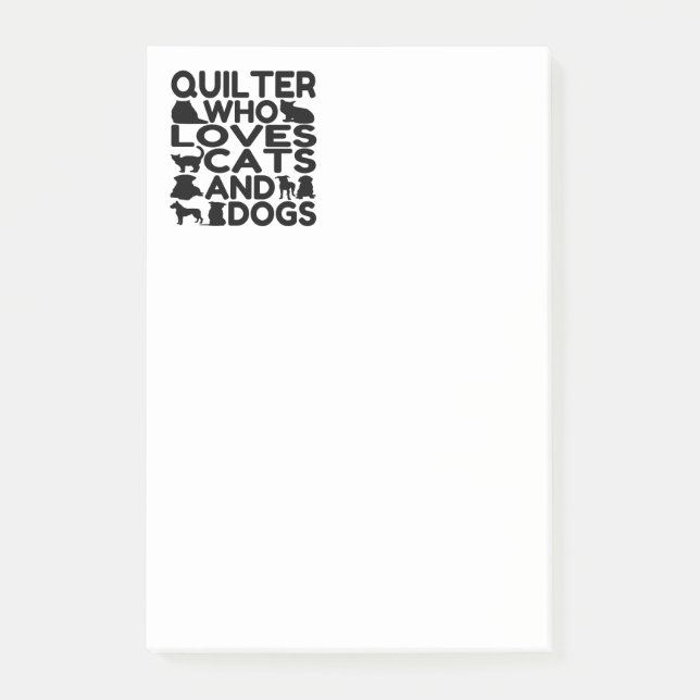Quilter Who Lieben Katzen und Hunde Post-it Klebezettel (Vorderseite)