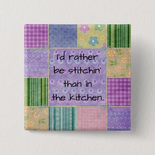 Quilters Country Patchwork Button (Vorderseite)