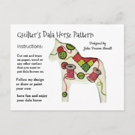 Quilters Dala-Pferdemuster zum Teilen Feiertagspostkarte
