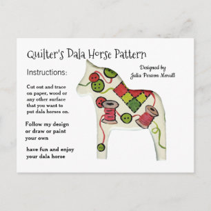 Quilters Dala-Pferdemuster zum Teilen Feiertagspostkarte
