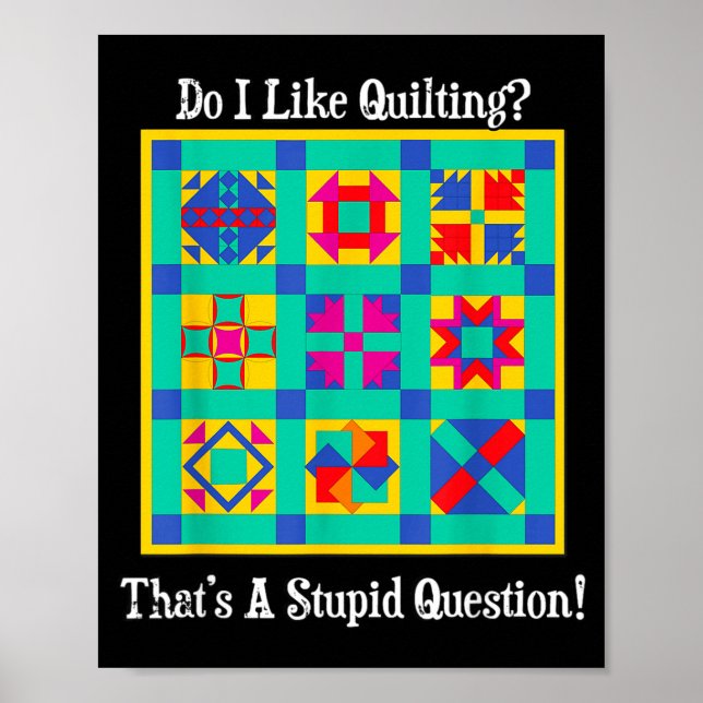 Quilters Gift Quotes Vintage Blocks Patterns Patch Poster (Vorne)