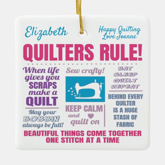Quilters Quiltierungen Keramikornament (Vorderseite)