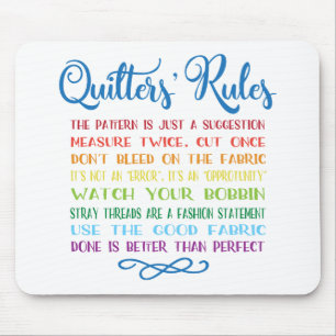 Quilters Regeln Mousepad