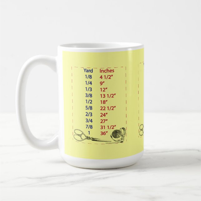 Quilters und Abwasserkanal-Yard-Maße Kaffeetasse (Links)