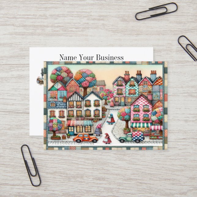 Quilting Business Card Visitenkarte (Vorderseite/Rückseite Beispiel)