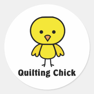 Quilting Chick Runder Aufkleber