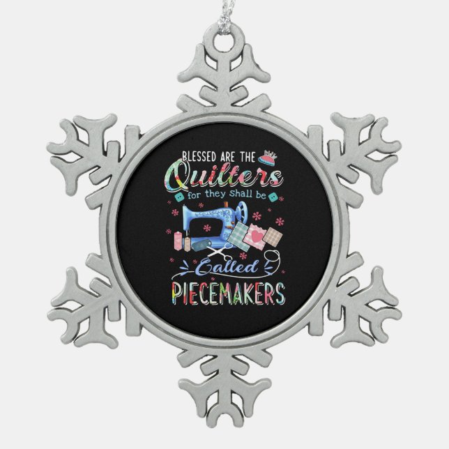 Quilting| Die Quote für sie wird aufgerufen Schneeflocken Zinn-Ornament (Vorderseite)