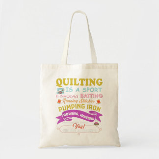 Quilting Is A Sport Funny Quilt Sayings Sewer Quil Tragetasche