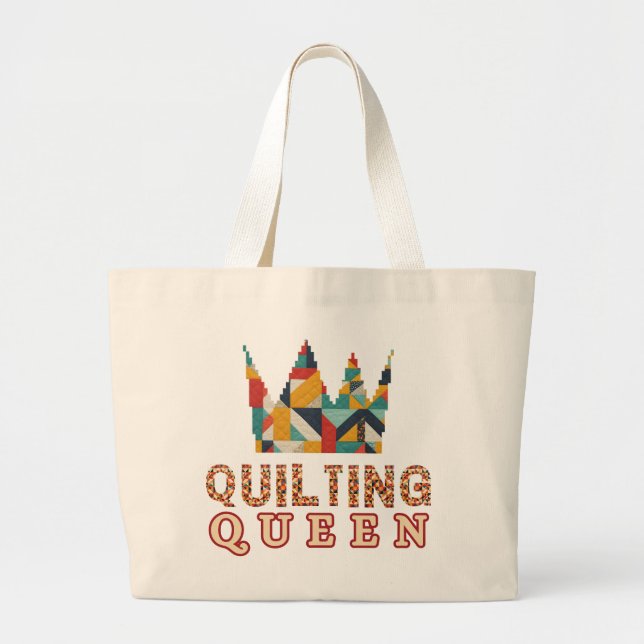 Quilting Queen - Funny Quilter - Quilting Lovers Jumbo Stoffbeutel (Vorne)