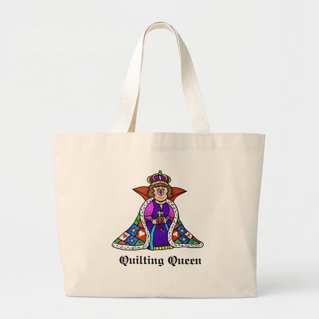 Quilting Queen Tote Bag Jumbo Stoffbeutel (Vorne)