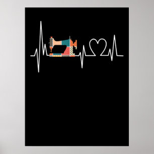 Quilting und Nähen ist meine Liebe Herzschlaggesch Poster