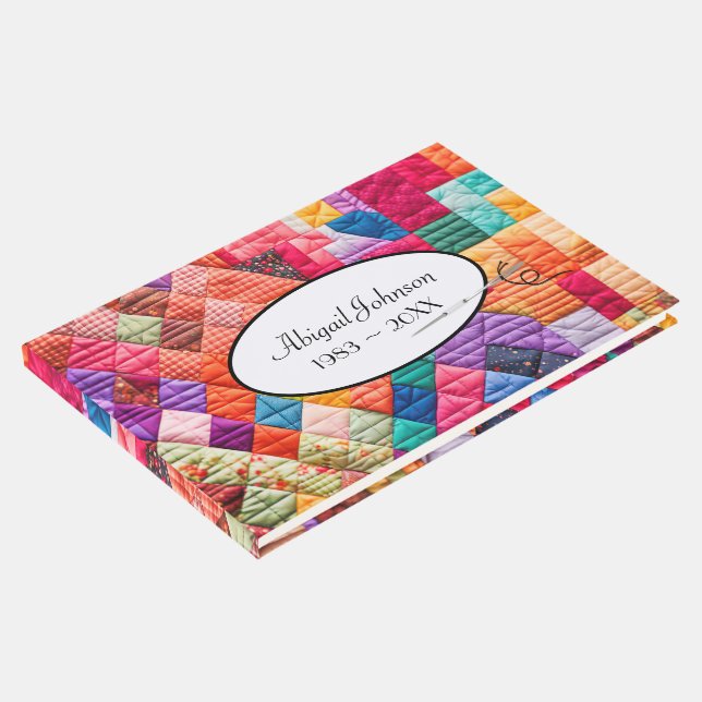 Quiltmuster mit dem Needle Memorial Service Gästebuch (Ecke)