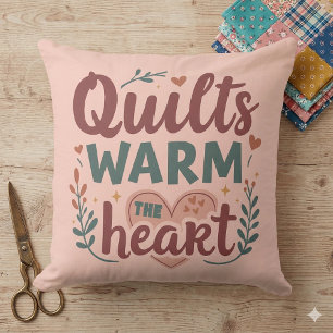 "Quilts Warm The Heart" Gemütlicher Quiltekern Kissen
