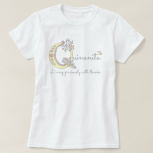 Quinanitia Girls Q Name bedeutet Monogramm Tee