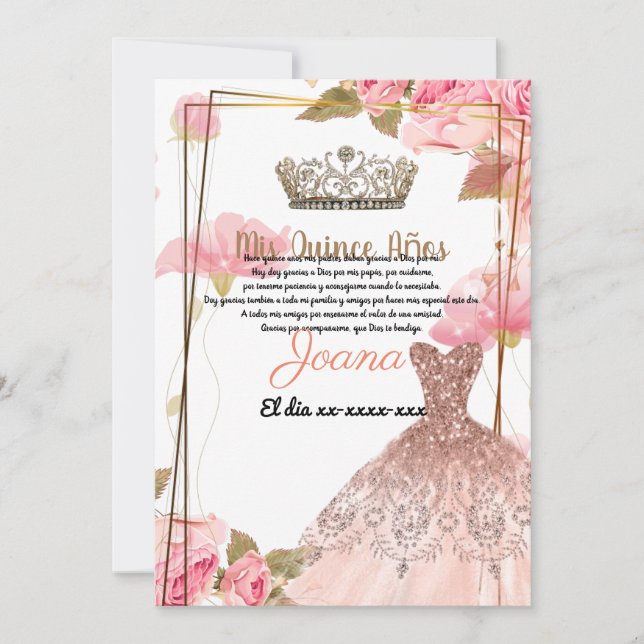 Quince años  einladung (Vorderseite)