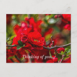 Quince Branch Painterly Denken Sie an Ihre Postkar Postkarte