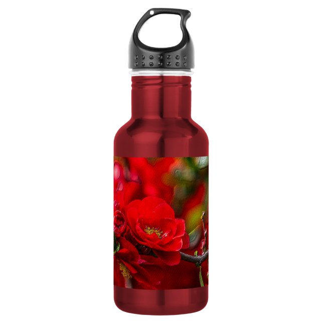 Quince Branch Painterly Stainless Steel Water Bott Edelstahlflasche (Vorderseite)