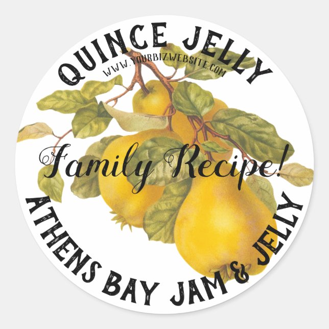 Quince Jelly Product Business Label Runder Aufkleber (Vorderseite)