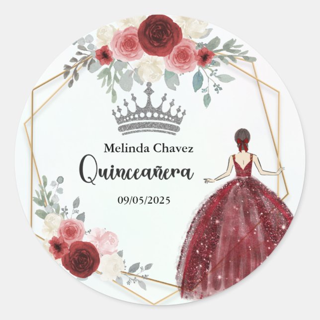 Quince Runder Aufkleber (Vorderseite)