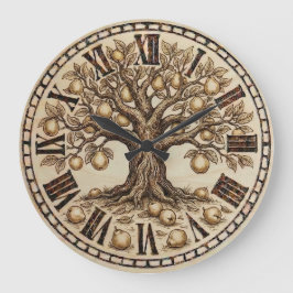 Quince Tree Wall Clock – Vintage Nature decor Große Wanduhr