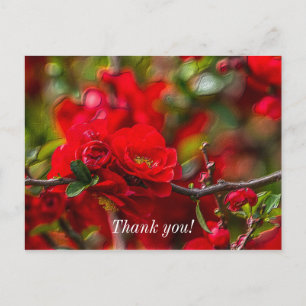 Quince-Zweig Malerische Dankeschön-Postkarte Postkarte