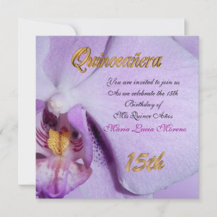Quinceaneara invitation orchidée lavande