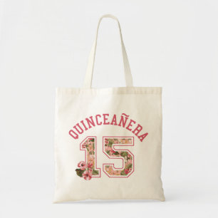 Quinceanera 15 Athletic Pink Floral Tragetasche