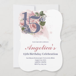 Quinceañera 15. Chic Floral Einladung