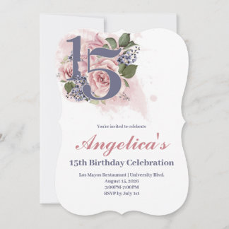 Quinceañera 15. Chic Floral Einladung