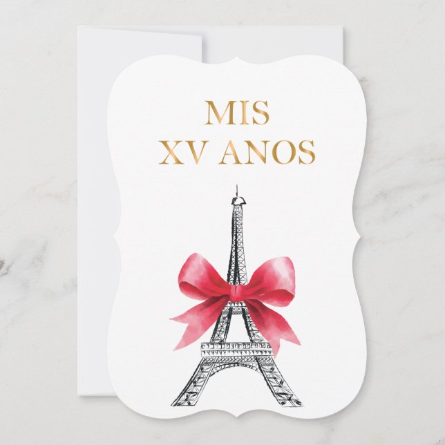 Quinceanera 15 Geburtstag Einladung Paris Französi (Rückseite)