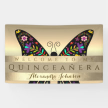 Quinceanera 15. Geburtstag Farbenfrohe Schmetterli