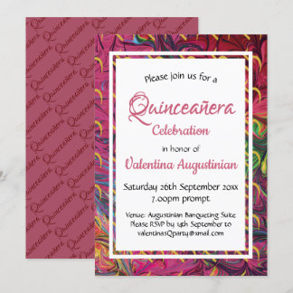 Quinceañera 15. Geburtstag Retro Personalisierte R Einladung