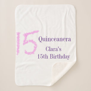 Quinceanera 15. Geburtstag rosa Glitzer Vorlage Sherpadecke