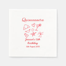 Quinceanera 15. Geburtstag rote Strandparty Baum S