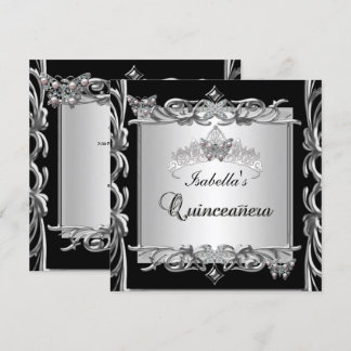 Quinceanera 15. Geburtstag Schmetterlinge Silbersc Einladung