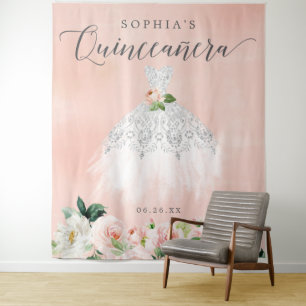 Quinceanera 15. Geburtstagsfeier Dekoration Hinter Wandteppich