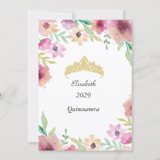 Quinceanera 15. Geburtstagsparty Blume White Invi Einladung