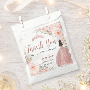 Quinceanera 16 Blush Rose Gold Prinzessin Geschenktütchen