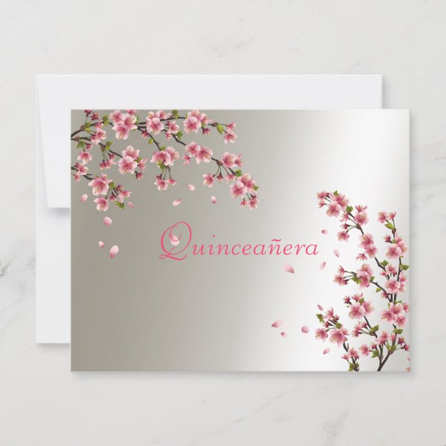 Quinceanera, 16 . Geburtstag Einladung Sakura (Vorderseite)