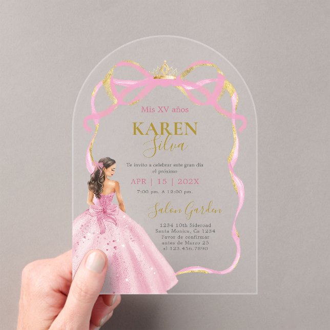 Quinceanera Acrylic Invitation (In situ (ordinateur de poche))
