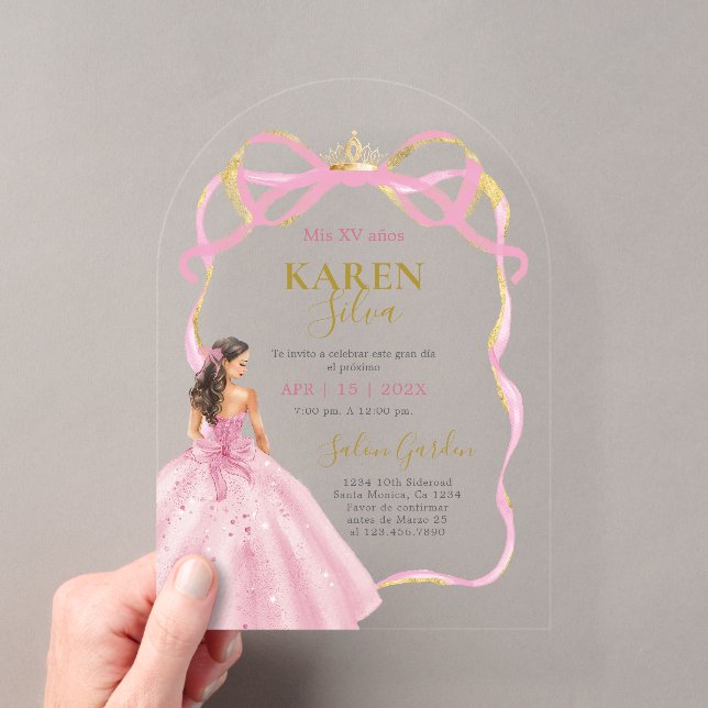 Quinceanera Acrylic Invitation Acryleinladungen (Insitu (Handheld))