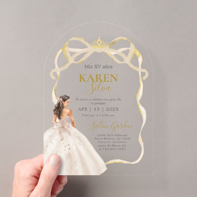 Quinceanera Acrylic Invitation Acryleinladungen (Insitu (Handheld))