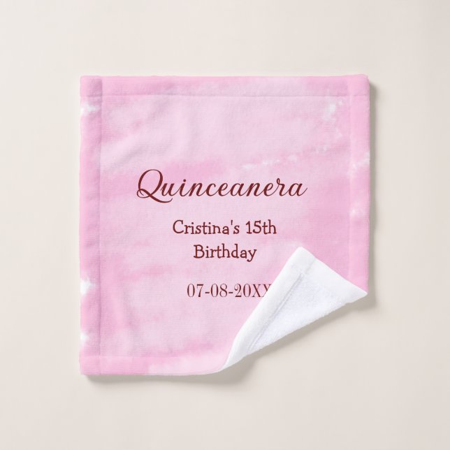 Quinceanera anos 15e anniversaire ajouter nom text (Gant de toilette)