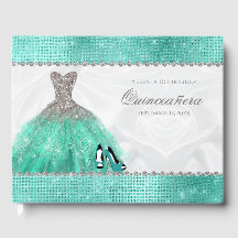 Quinceañera Aqua Diamant Sparkle Glitzer