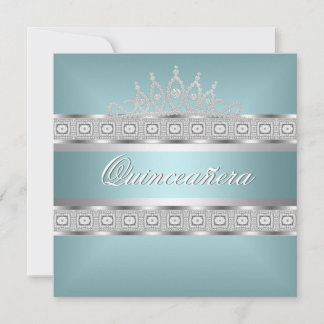Quinceanera Aquamarin Blue Silver Jewel 15. Geburt Einladung