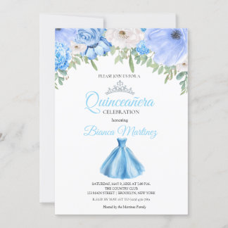 Quinceanera Baby Blue Dress Mis Quince Einladung