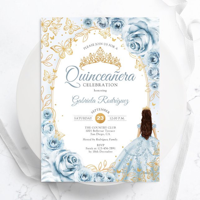 Quinceanera Baby Blue Einladung (Von Creator hochgeladen)