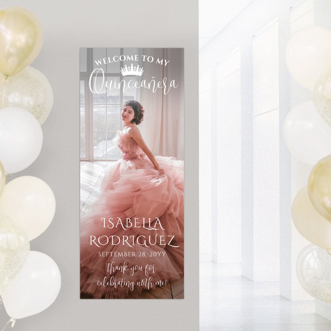 Quinceañera Begrüßungsschrift & Foto 15. Geburtsta Poster (Von Creator hochgeladen)