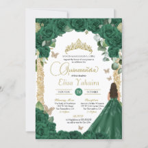 Quinceanera Birthday Emerald Green Rose